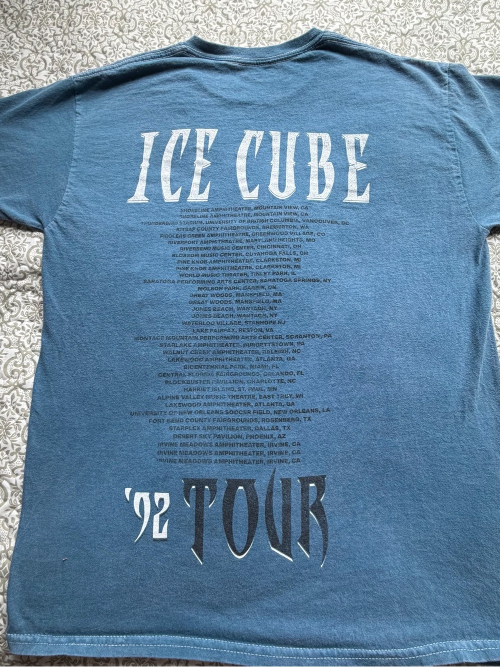 Ice Cube Men's M Blue '92 Tour It Was a Good Day Graphic T-Shirt Cotton Y2K - Picture 4 of 5